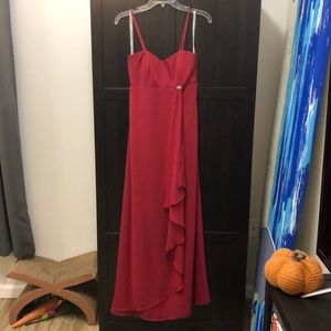 Jordan Fashions Burgundy Junior Bridesmaid Dress, convertible strapless